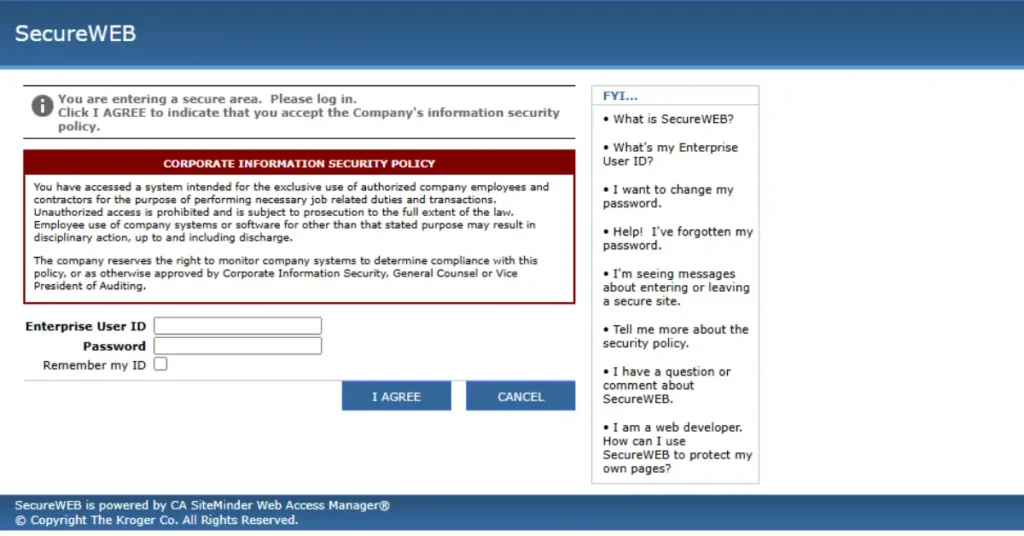 Kroger ESS Login